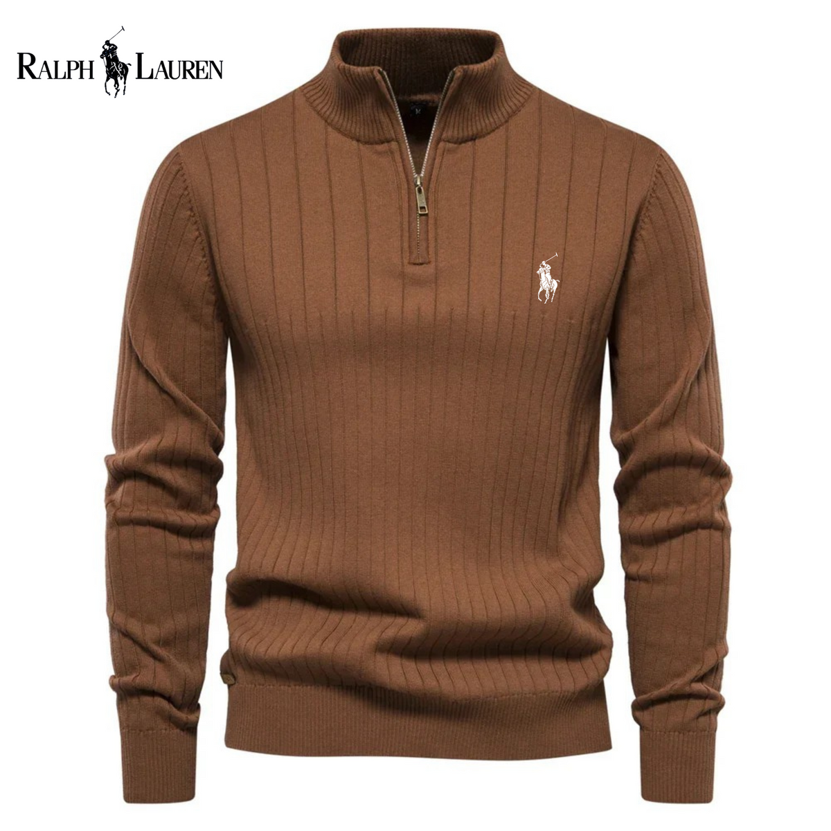 Pull Zippé Ꮢalph Ꮮаᴜгеn Maille Torsadée