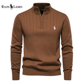 Pull Zippé Ꮢalph Ꮮаᴜгеn Maille Torsadée